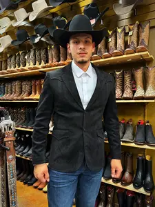 "BARABAS" Suede Blazer (Black)