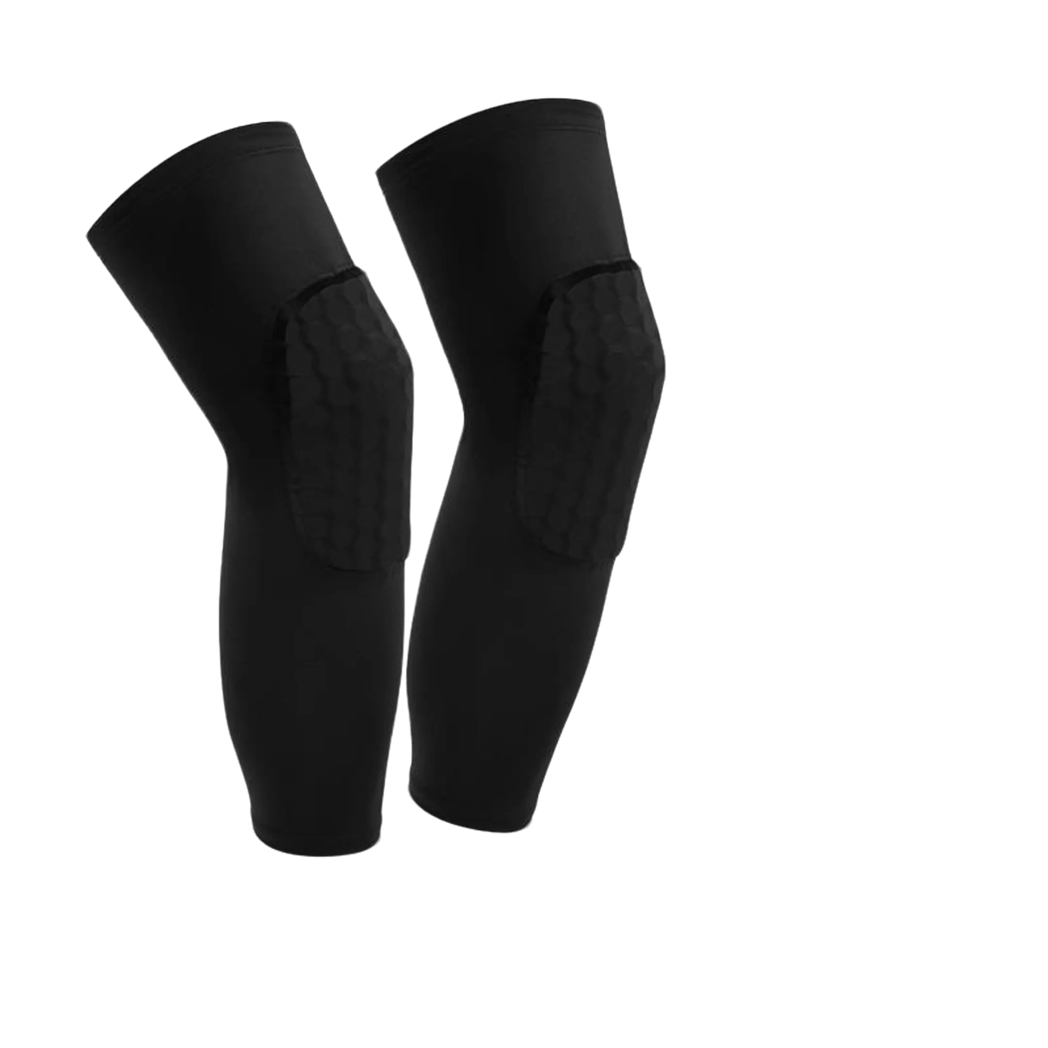 Men's Long Knee Pads, Honeycomb Padded Lycra® Sleeve with Collision Protection, Reinforced with Glass Fiber for Industrial Work & Cycling, Sun Protection, Cellular Padding, Reduces Fatigue, 30 Cm X 28 Cm X 1 Cm