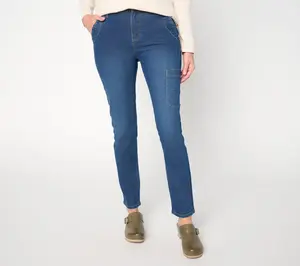 Denim & Co. Regular Indigo Classic Stretch Slim Leg Ankle Jeans