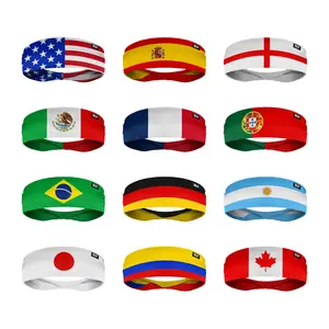 SLEEFS World Soccer Flag Wide Headband - Lightweight Breathable Performance Fabric for Athletes - Sweat-Wicking Comfort Stretch Fit - One Size Fits Most - Ideal for Football Baseball Basketball Soccer Running Workouts