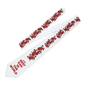 Red Paisley Pattern Best Dad in the World Necktie | Father's Day Tie