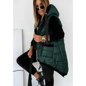 PiePieBuy Womens Hooded Puffer Vest Lightweight Zip Up Sleeveless Jackets Padded Gilet With Pockets Womenswear Basic