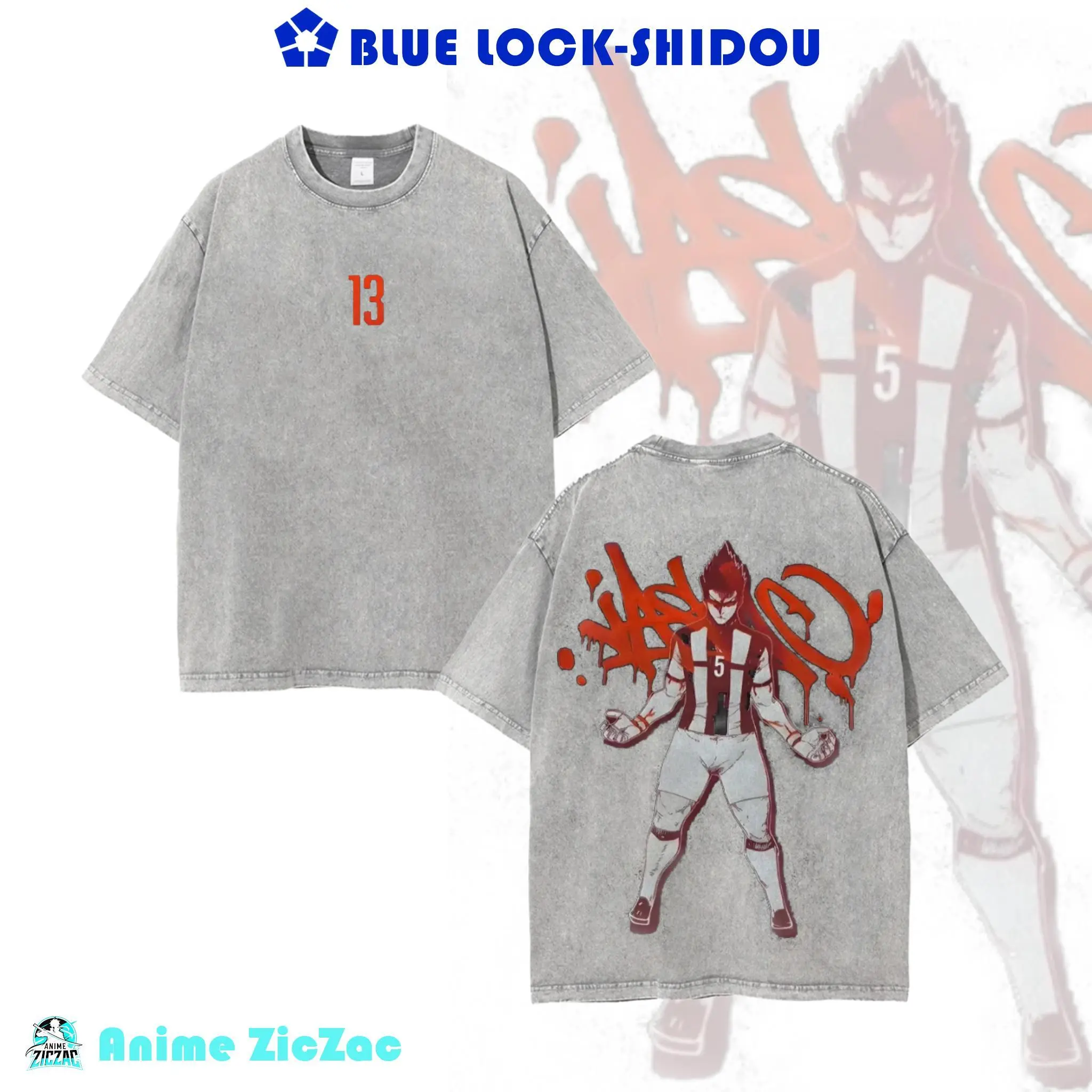 Blue Lock Shirt - BlueLock Shidou v2 Merch, Football Anime And Manga Tee, BlueLock Anime And Football Lover Shirt, Gift Unisex T-Shirt, Gift For Fan Anime Wash Tee, Anime Gymwear & Streetwear.