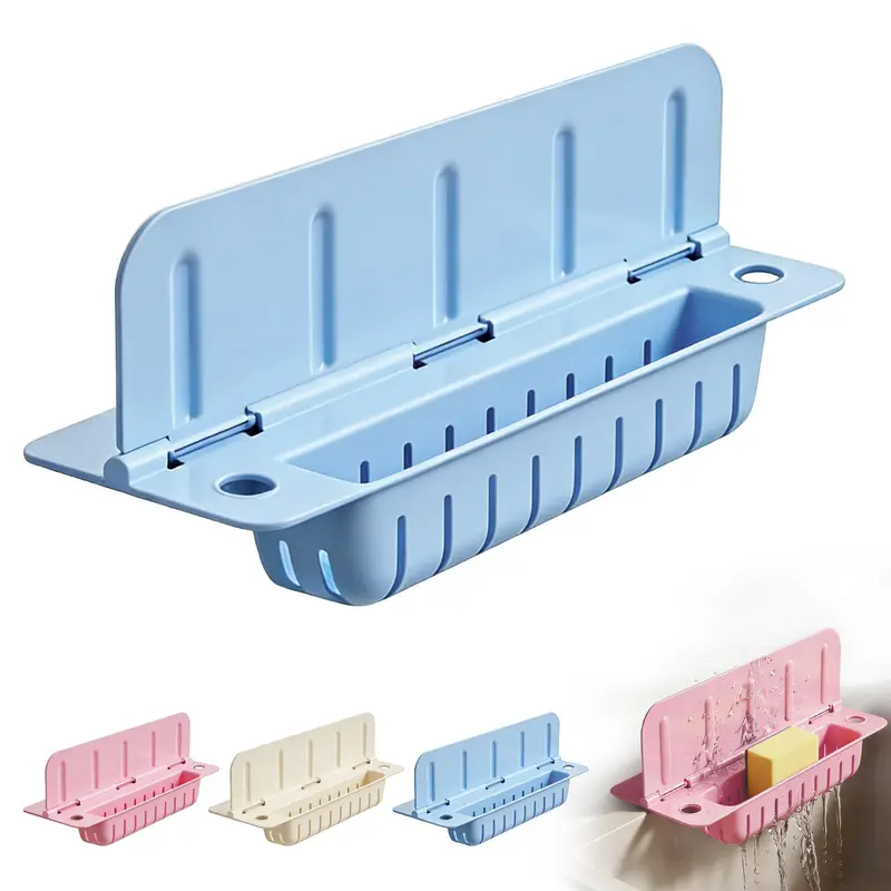 13.9in Foldable Kitchen Water Splash Guard - Detachable Suction Cup, Draining Boards, Splash Pad Rack for Cleaning Tools, Home Organizer Storage Holder, Less Sink Mess Easy-to-Clean Item