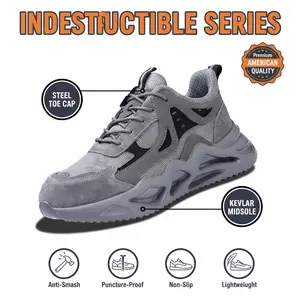 Women's Slip-Resistant Steel Toe Boots Puncture Proof Safety Shoes Breathable Lightweight Work Boots All-Day Comfort Industrial Construction Protective Footwear for Lady Working Outdoor Safety