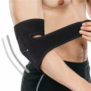 Adjustable Elbow Support Brace, Elbow Guard with Metal Reinforcement, Polyester, Hook and Loop Closure, Ideal for Tennis and Golf Elbow Pain Relief