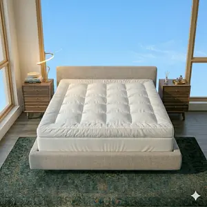 Thick Mattress Topper 4 Inch 10 cm Quilted Bed Topper Soft Comfortable Breathable Mattress Pad Hypoallergenic Dust Resistant Durable Support Bedding for Single Double Queen King Size Beds