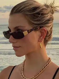 Vintage Leopard Pattern Glasses, Trendy Casual Glasses for Everyday Use, Fashion Accessories for Outdoor Activities