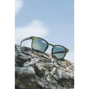Translucent Green Wooden Sunglasses - INTI