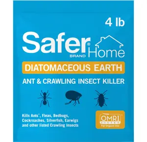 Safer Home Diatomaceous Earth 4 lb Organic OMRI DE - Cockroach Killer Indoor Home, Bed Bug Killer, Kills Fleas, Ants, Silverfish, Earwigs & Crawling Insects