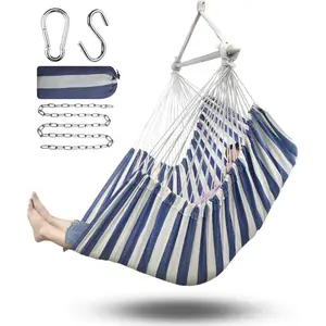 Hammock Chair Large 70.9"x47.2", 32% Bigger XXL  Swing Chair with 500lbs Capacity, Heavy Duty Steel Spreader Bar, Extra Roomy Comfort for Adult Indoor Outdoor Bedroom Patio