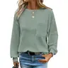 Dokotoo Womens Waffle Knit Tops 2026 Oversized Long Sleeve Crewneck Shirts Business Casual Blouses Basic Shirts