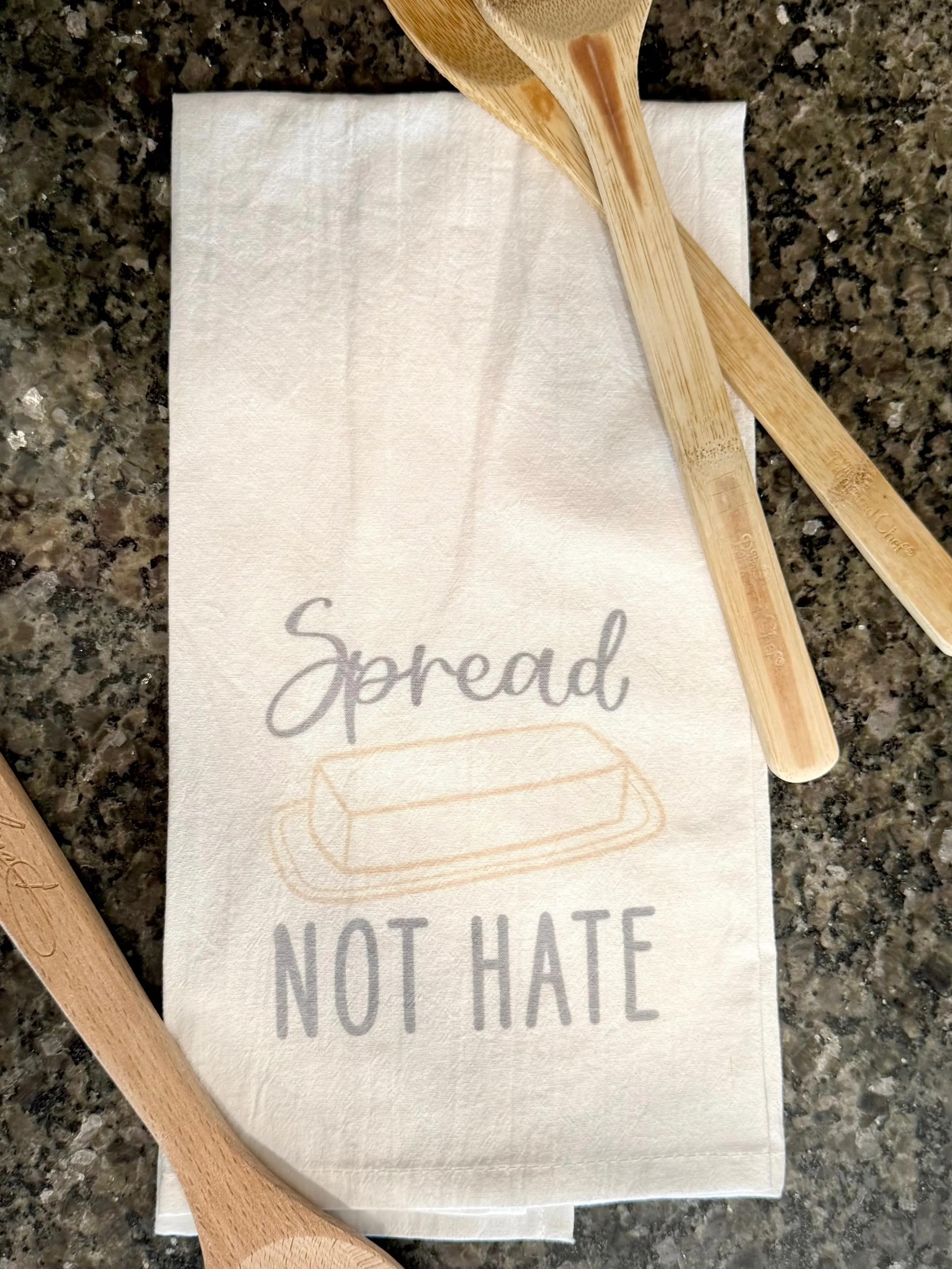 Cotton Kitchen Towel - Spread Butter Not Hate Design