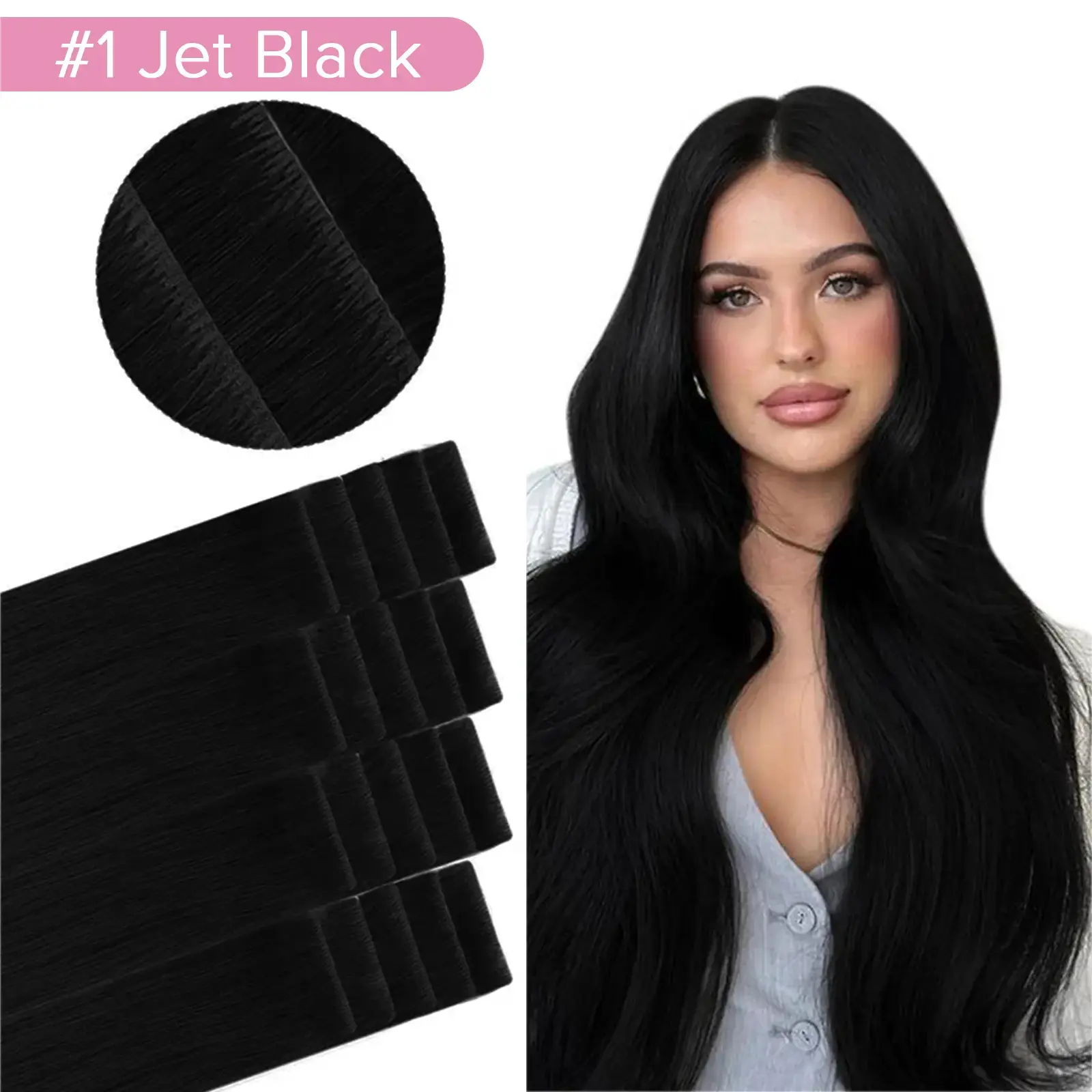 YoungseeHair Invisi Edge Tape in Hair Extensions Human Hair 14-28 Inch 20pcs  Natural Black Invisible Luxury Remy Hair Natural Tape Ins Straight#tiktokshopbacktoschool