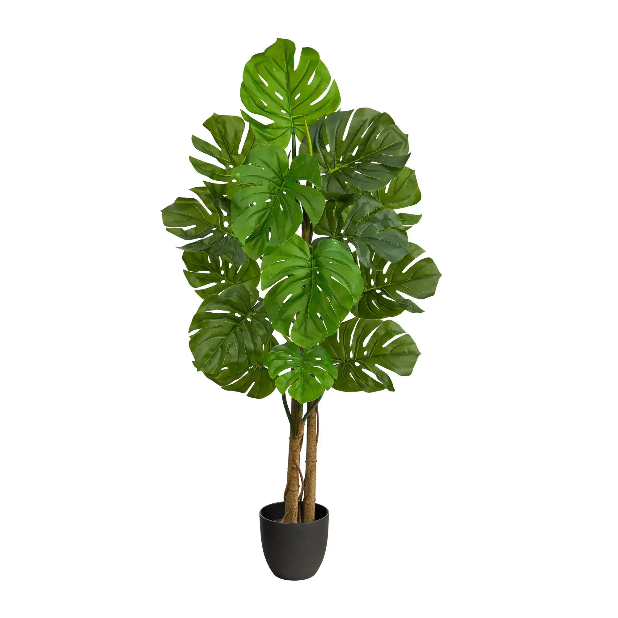 4ft UV-Resistant Swiss Monstera Faux Plant - Decorative Fake Tree, Tropical Fake Plants, Faux Greenery Artificial Trees for Indoor-Outdoor Home Decor