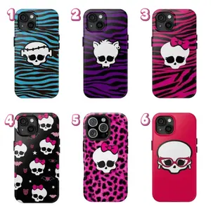 M0nst3r High Personalized Phone Case |M0nst3r High Phone Case Pink Skulls And Graffiti Art|For iPhone 17 Pro Max 16 15 14 13 12 11 for Samsung S21 S22 S23 S24 S25 Phone Case|Tough phone case| An excellent gift for a boyfriend or girlfriend|Halloween gift