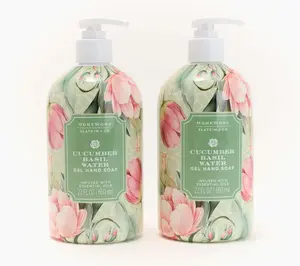 HomeWorx by Slatkin + Co. S/2 22oz Gel Hand Soap Cucumber Basil