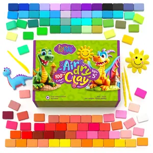 Air Dry Clay Kit - 100 Colors, Soft & Ultra Light, Modeling Clay for Kids with Tools and Tutorials