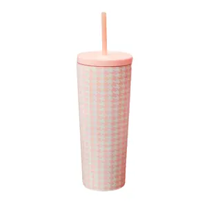 ESWB by Tinx Houndstooth 24 oz Tumbler Cup | Lead & BPA Free | Double Wall Insulation | Cupholder Friendly | Scratch Resistant
