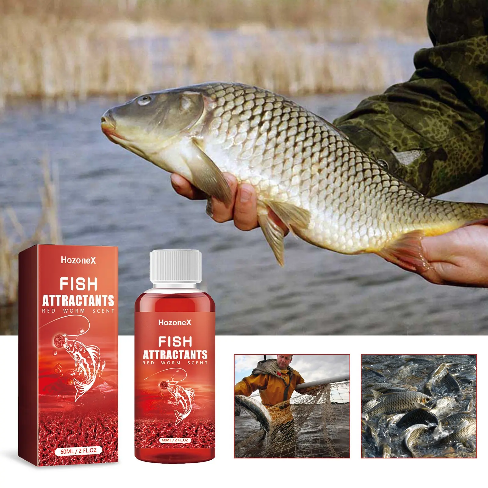Concentrated Fish Attractant, Quick Baiting Worm Liquid, Strong Smell Fishing Lure, Comprehensive Fishing Baits, Opening Agent, Bloodworm Fish Attractant