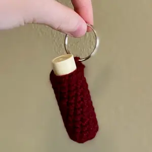 Handmade Crochet Lip Balm Holder Keychain