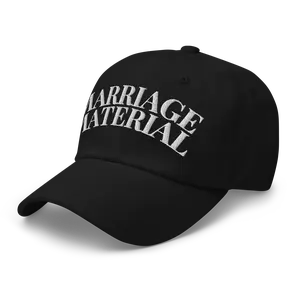 RIVEMUG NG Marriage Material Embroidered Curved Bill Cap Relaxed Fit Low Crown Adjustable Cap