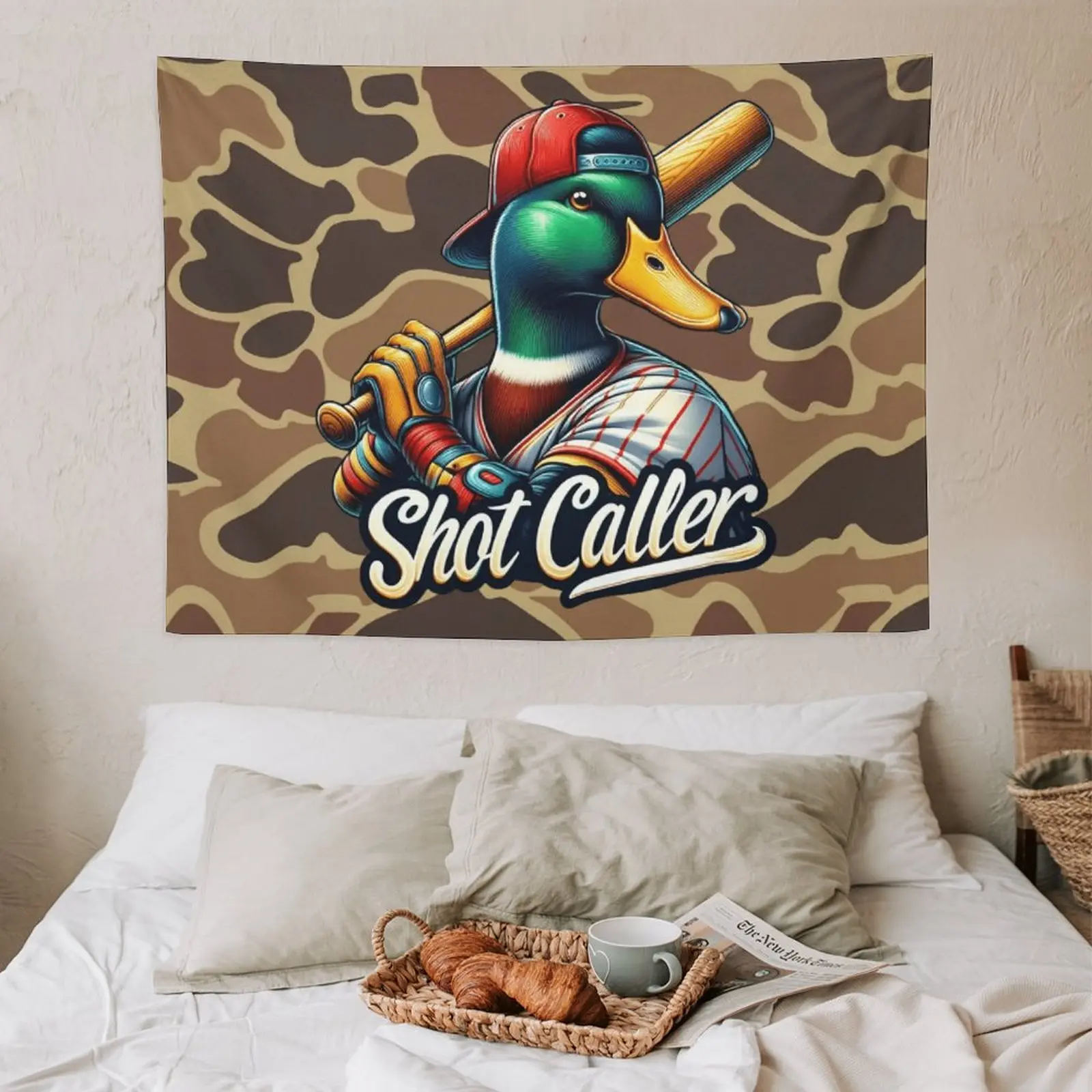 Camouflage Shot Caller Duck Hunting Tapestry Poster For Decorate Clubs Concerts Bars University Dormitories Living Rooms Bedrooms