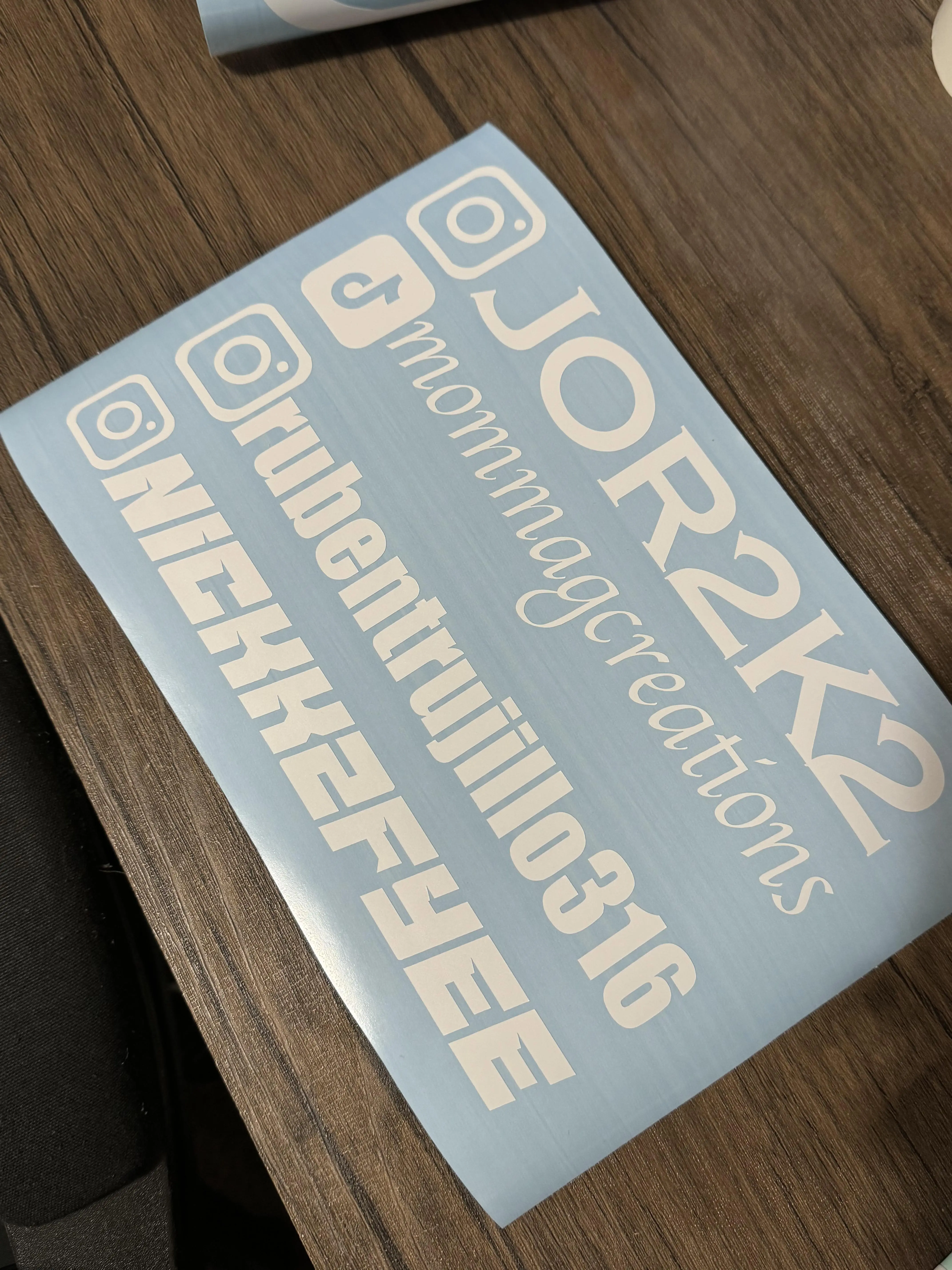 Personalized Social Media Handles Car Sticker, Sticker Custom, Vinyl Waterproof Decals for Automotive Exterior Accessories