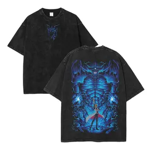 Obelisk the Tormentor Washed T-Shirt, Yu-Gi-Oh!, Washed Heavyweight Cotton, Graphic Tee, Manga , Anime T-Shirt Menswear Streetwear Cotton