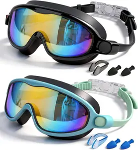 Kids Swimming Goggles 2 Pack, Anti Fog&UV Swim Goggles for Boys Girls, No Leak Pool Beach Essentials for kid 3-14