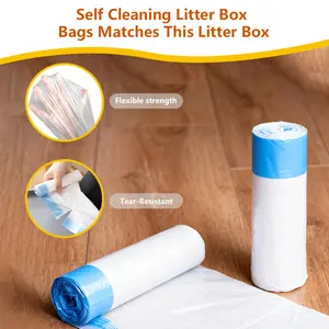 Smart Large Capacity Self-Cleaning Cat Litter Box Waste Trash Bags 30 Pack in 2 Rolls Thickened Heavy Duty Tear Resistant Liners for Efficient