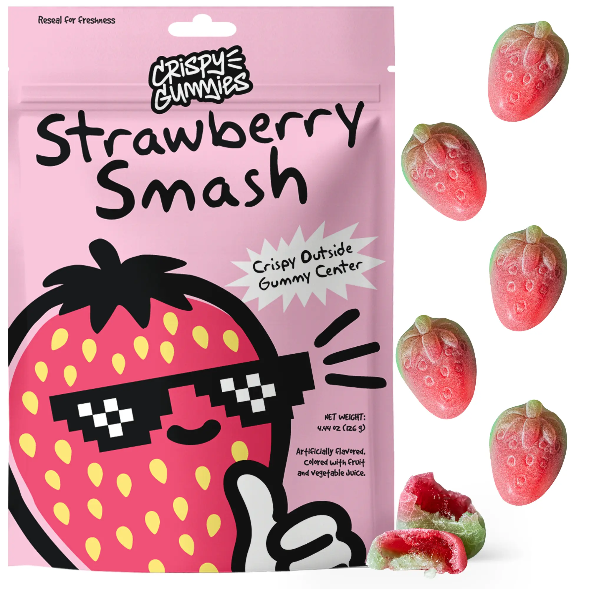 Crispy Gummies Strawberry Smash - 4.44oz Crispy Gummies Strawberry Smash - 4.44oz