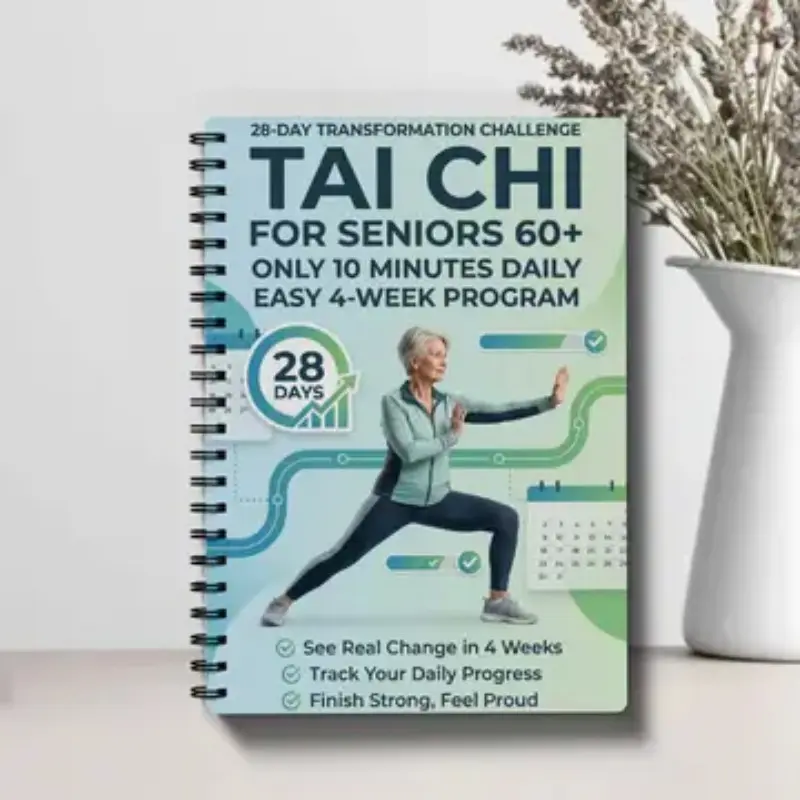 Senior & Beginner Tai Chi Practice Manual Workbook, Spiral Bound, Gradual Daily Exercises, Gentle Movements for Fitness, Training, Step-By-Step Guide, Spiral Binding