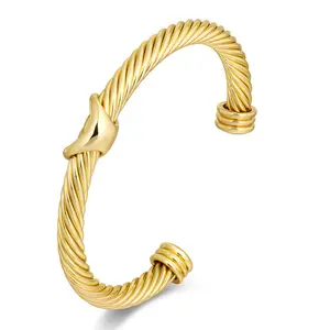 Mytys Adjustable Wire Cable Twisted Bracelet Elegant Open Cuff Bangle Timeless Jewelry Affordable  Stylish Statement Piece Perfect for Daily Outfits, Party Looks, Date Nights & Thoughtful Gifting Must-Have Style