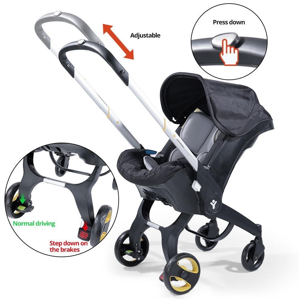Summervibes BRODARK 3-in-1 High-Landscape Baby Stroller, Multi-Functional Collapsible Lightweight Travel Stroller with Adjustable Bassinet for Outdoor & Mall Use, Collapsible Stroller,Adjustable Baby Cradle Stroller Basket,Convertible Reversible Stroller Summervibes BRODARK 3-in-1 High-Landscape Baby Stroller, Multi-Functional Collapsible Lightweight Travel Stroller with Adjustable Bassinet for Outdoor & Mall Use, Collapsible Stroller,Adjustable Baby Cradle Stroller Basket,Convertible Reversible Stroller