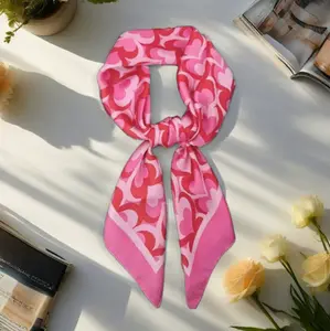 1pc Square Satin Printed Scarf for Women, Fashion Ladies Hair Headband Headwrap, Cute Neckerchief Headscarf for Daily Wear, Great Gift for Her Birthday Christmas