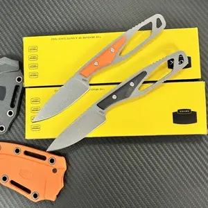 Fixed Blade Hunting Tool with Sheath - 7.01" Full Tang EDC Tool, Stainless Steel Drop Point Blade, Orange/Black G10 Handle, Compact Outdoor Gear for Camping, Survival