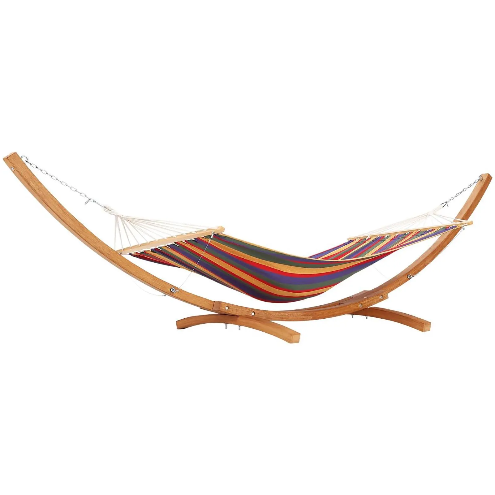 Wood Outdoor Hammock, Heavy Duty Hammock with Stand Rainbow Bed, Max 475 Lbs, Roman Arc Hammocks for Garden Patio Backyard Balcony Porch