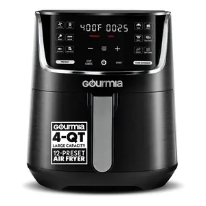 Gourmia 4-Quart Digital Air Fryer with 12 One-Touch Presets, GAF414, Black