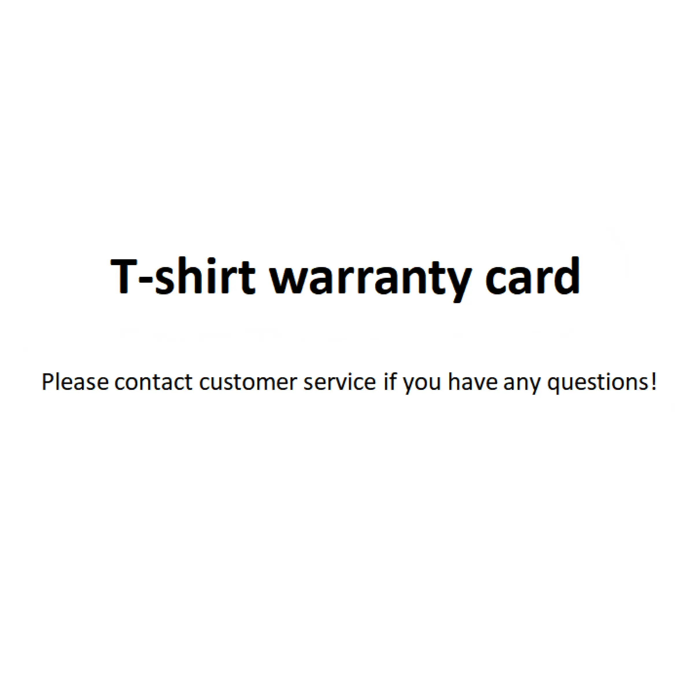 T-Shirt Warranty Card