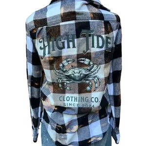 Casual High Tide Custom Chesapeake Bay Crab Bleached Flannel Shirt