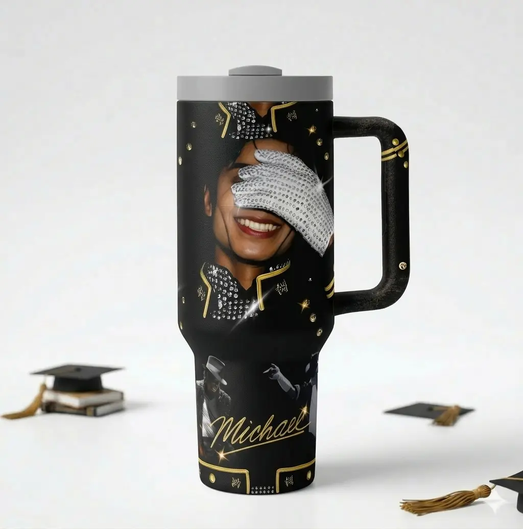 Michael Jackson King of Pop 40oz Tumbler with Handle - Thriller Michael Jackson King of Pop 40oz Tumbler with Handle - Thriller