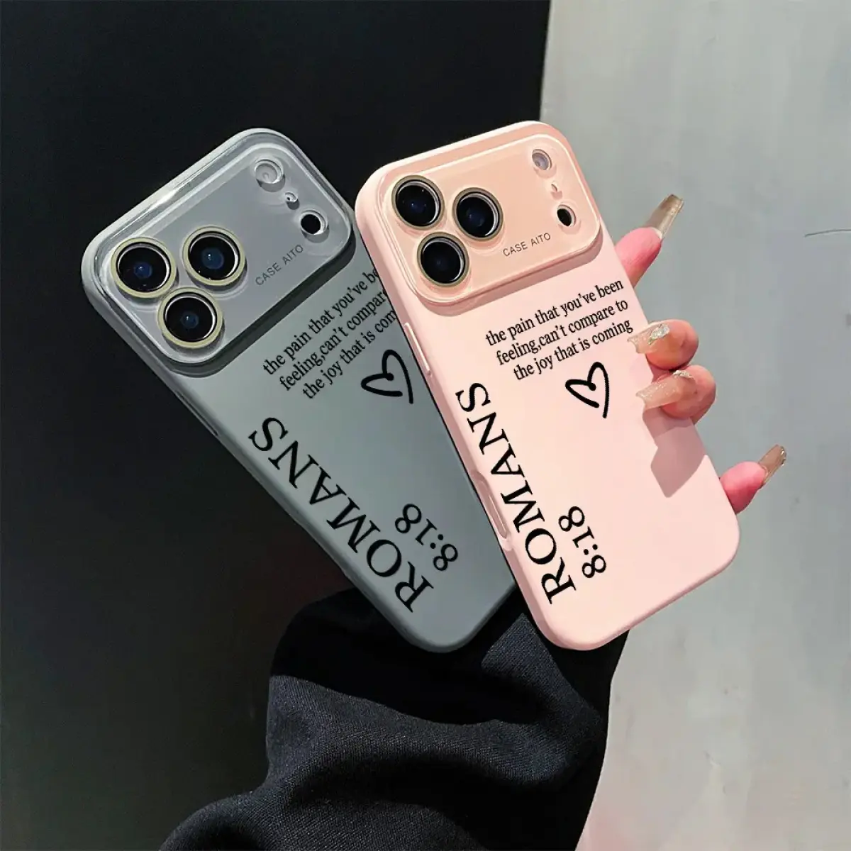 Religious Scripture TPU Phone Case for iPhone 11/12/13/14/15/16/17 Series - UV Print, High Color Fastness, Fade-Resistant, Lightweight, Shockproof, Durable, Romans 8:1 Inspirational Mobile Phone Accessories (Pro, Pro Max, Mini, Plus, Air, 16 Plus)