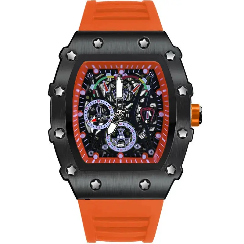 The Meadowlands Racer — Motorsport Tonneau Watch, Color-Block Dial, Men's Quartz