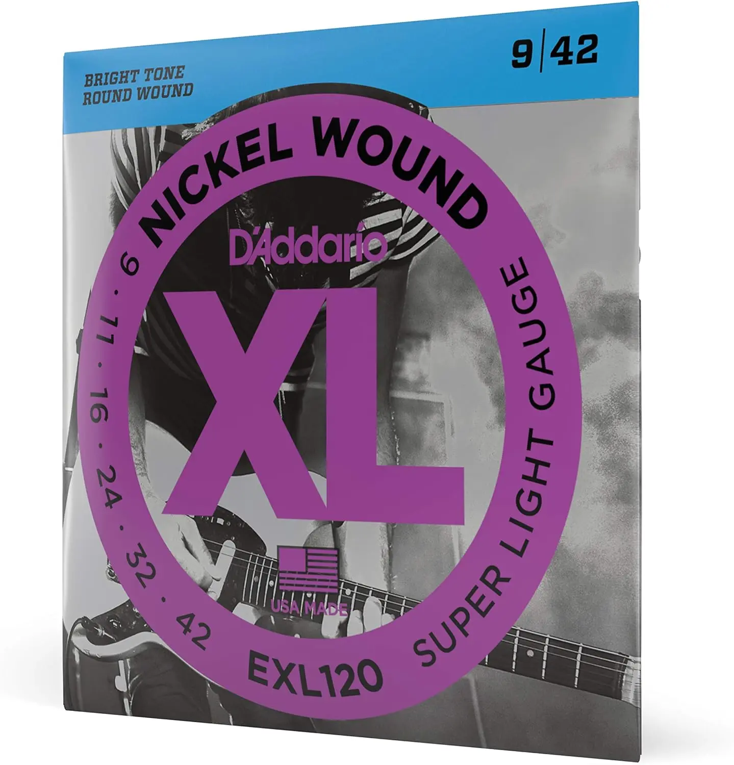 D’Addario EXL120 Electric Guitar Strings 9-42 Super Light Gauge