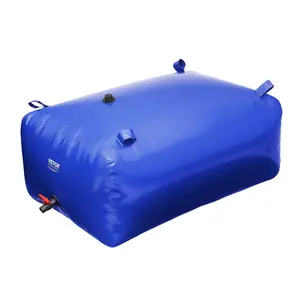 Father's Day Gift VEVOR 400L/105.7 Gallon Water Storage Bladder, RV Water Tank, 1000D Blue PVC Collapsible Water Storage Containers, Large Capacity Soft Water Bag, Portable Water Bladder, Fire Prevention, Camping