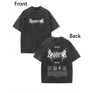 Retro Fashion Brand T‑Shirt, 230G Double‑Sided Washed High‑Quality Wax Printed Cotton T‑Shirt, Special Pattern Printed, Suitable For Summer With A Certain Thickness, Holiday Gift