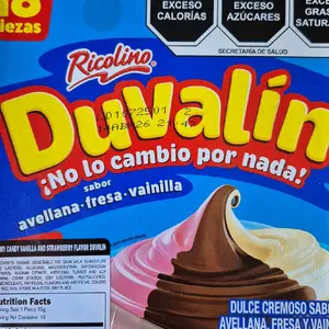 Ricolino Duvalin Tri Sabor Hazelnut Strawberry Vanilla Creamy Mexican Candy 9.5 oz 18 Pieces Snack Sweet Organic All Ages Chocolate Dessert Bonbon Sugar