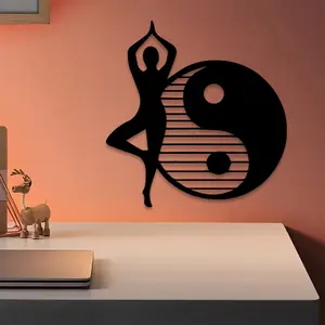 1pc Tai Chi Yin Yang Metal Wall Art, Tai Chi Yin Yang Statue Mural, Perfect for Living Room Wall, Yoga Room Wall, Gallery Wall, Spiritual Decor, Ideal Gift for Yoga Lovers, Anti-Corrosion Metal, Modern Abstract Art, Wall Artwork