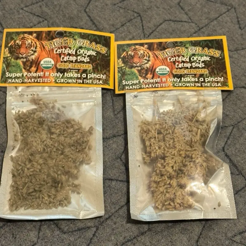 Bags of organic catnip